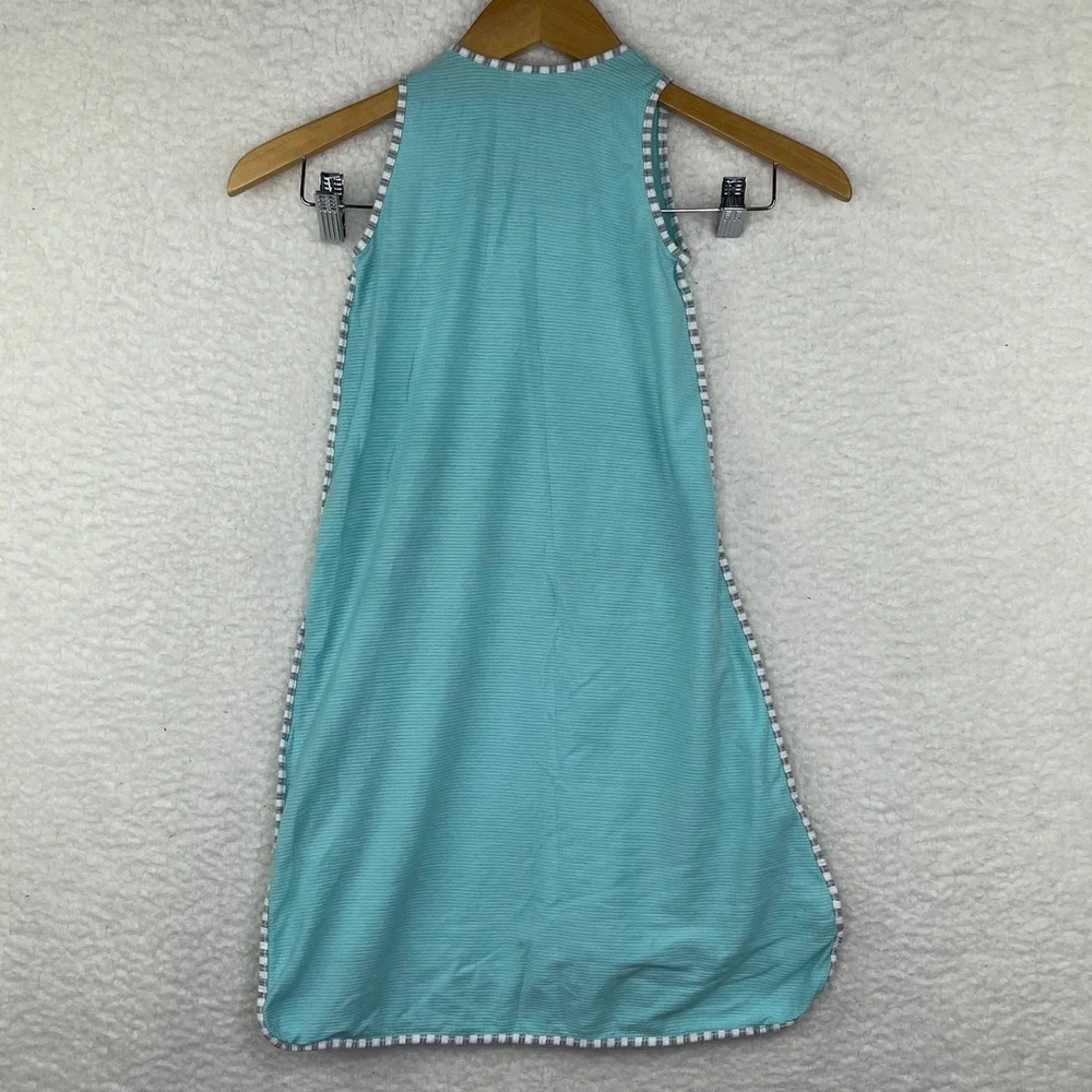 Nuzzlin Baby Sleep Bag Teal Striped Hedgehog Sleeveless Wearable Blanket
